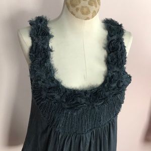 Anthropologie Kimchi Blue floral embellished tank top with bubble hem size M